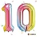 Smlpuame 40 Inch Number Balloons 09 Rainbow Gradient Large Number 10 Balloons Digital Balloons for Birthday Party Celebration Decorations Helium Foil Number Balloons for Wedding Anniversary - Image 2