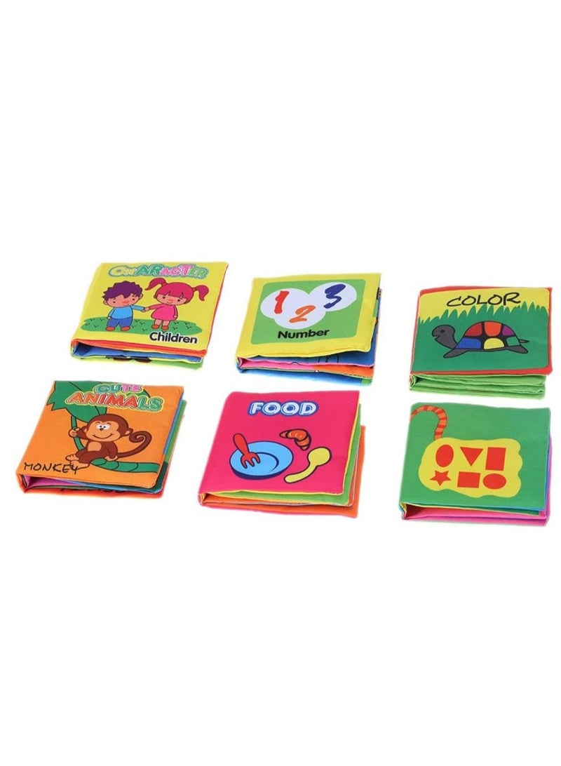 رات سو كتاب قماشي غير سام للرضع الأولى، 6 قطع قابلة للغسل، كتاب قماشي ناعم للتعليم المبكر، لعبة ذكية للرضع والأطفال الصغار للتعلم. - Image 5