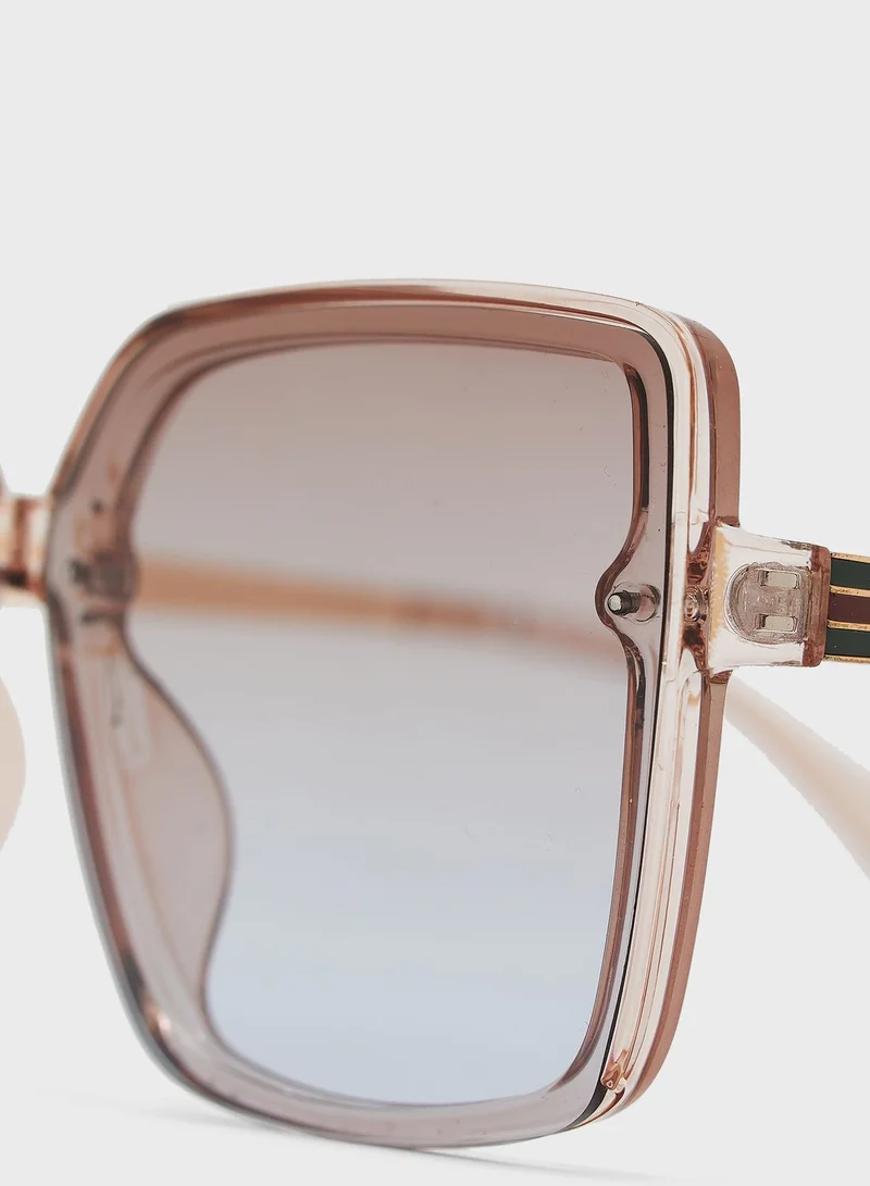 ELLA Oversized Square Ombre Lens Sunglasses