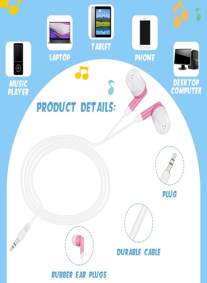 Kigeli 100 Pcs Kids Bulk Earbud Headphones for Classroom Student Wired Headphones in-Ear Earbud 3.5 mm Disposable Earphones Set for Kids Adult Class School Library Laptop(Multicolor) - Image 3