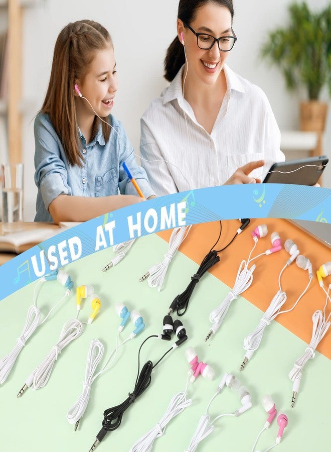 Kigeli 100 Pcs Kids Bulk Earbud Headphones for Classroom Student Wired Headphones in-Ear Earbud 3.5 mm Disposable Earphones Set for Kids Adult Class School Library Laptop(Multicolor) - Image 5