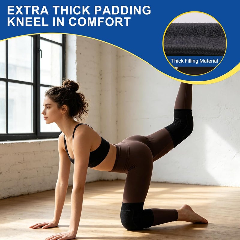 ANBANREY Professional Knee Pads for Men & Women - High Elastic Support for Cleaning, Gardening, Construction, and Floor Work | Knee Protection & Comfort (Black) - Image 3