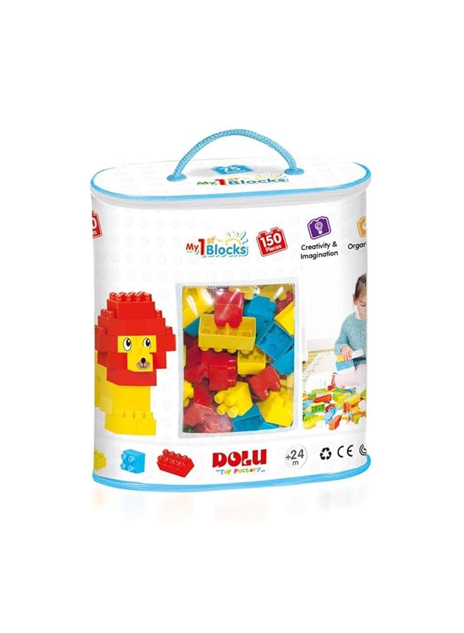 Dolu My First Blocks Construction Brick Bag 150 Pcs For Ages 2+ Years Old Multicolored - Image 4