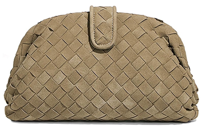 Molodo Suede Woven Bags for Women Shoulder Bag Handwoven Crossbody Bag Satchel Woven Purses - Image 1