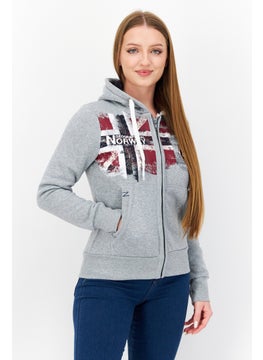 Women Hooded Long Sleeves Graphic Print Sweatshirts, Grey - pzsku/ZB86144448AA6F93B83EFZ/45/_/1726109232/661da383-2e4e-45ef-be1d-7b5eeb648ede