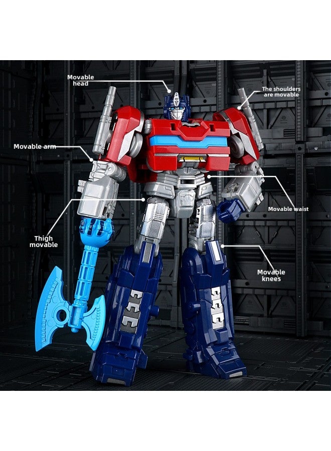 Fine-carved Deformation Toy Origin Movie Version Optimus Prime Robot King Kong Car Pillar Boy Toy Model Hand-made-Color:Alloy Version Dark Optimus Warrior 【color Box】 - Image 5