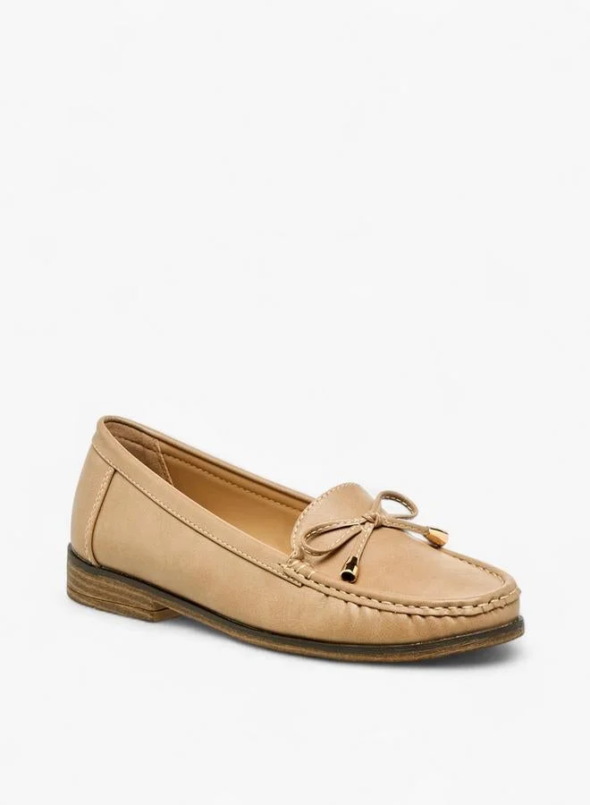 Flora Bella By Shoexpress Women Textured Bow Detail Loafers