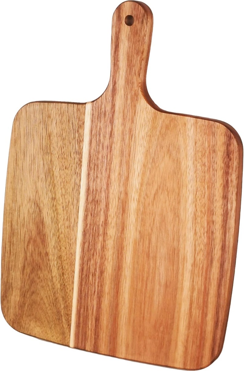 Zeqi Acacia Wood Cutting Board with Handle 14''X10'' / Charcuterie Board/Serving Board/Cheese, Bread, Vegetables & Fruits Serving Board - Image 2