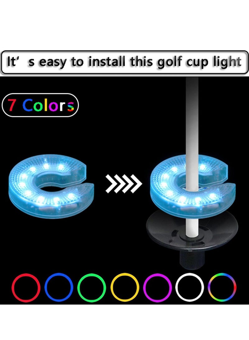 Y&D Night LED Golf Hole Lights, Putting Green Flags Cup Glow Lamp, Glowing in The Dark, Great for Low Light Play, Practice, Chipping Practice(7 Color) - Image 3