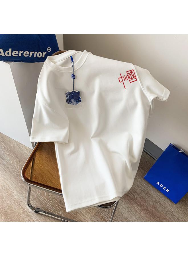 VUELO Heavy Cotton Short-sleeved Women's T-shirt Fashion Brand Round Neck Loose All-match Summer Undershirt Top Clothing  - Image 1