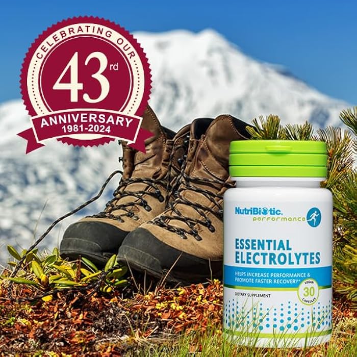 NutriBiotic Essential Electrolytes, 30 Ct Capsules - Great Travel Size Bottle- Support Increased Performance & Faster Recovery - Pharmaceutical Grade Vitamin C with Electrolytes for Rehydration - Image 4