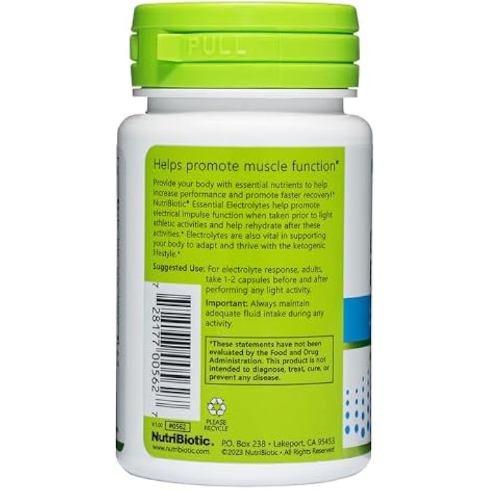 NutriBiotic Essential Electrolytes, 30 Ct Capsules - Great Travel Size Bottle- Support Increased Performance & Faster Recovery - Pharmaceutical Grade Vitamin C with Electrolytes for Rehydration - Image 2