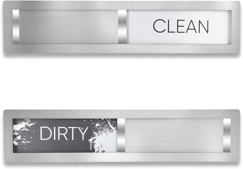 HYF DESIGN Clean Dirty Magnet for Dishwasher, Premium Stainless Steel, Dirty/Clean Speckled Design, Durable Magnet & Clear Indicators with Extra Tape (Silvery-Gray-01) - Image 1