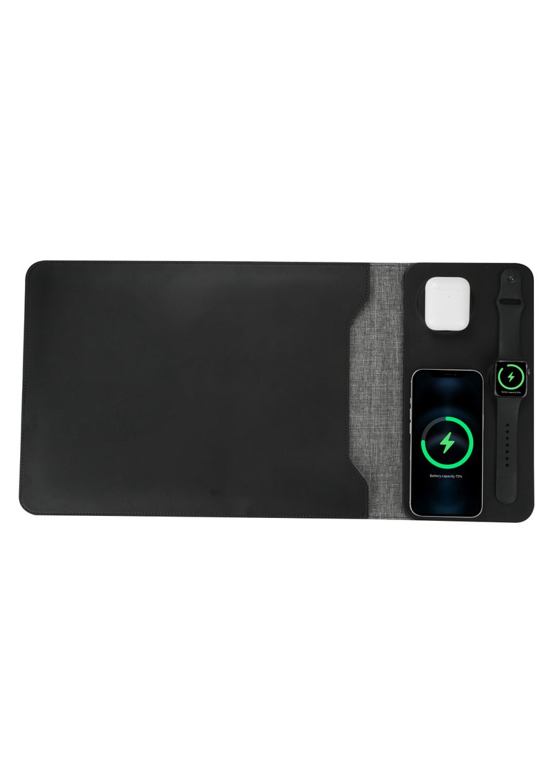 Generic Laptop Sleeve for 12-13-14 Inch Laptops - Laptop Sleeve with 3-in-1 Wireless Charger for Phone, Watch, Wireless Headphones - Includes Mouse Pad and Inner Pocket. Laptop Sleeve for MacBook Air/Pro,with Accessory Pocket  - Image 1