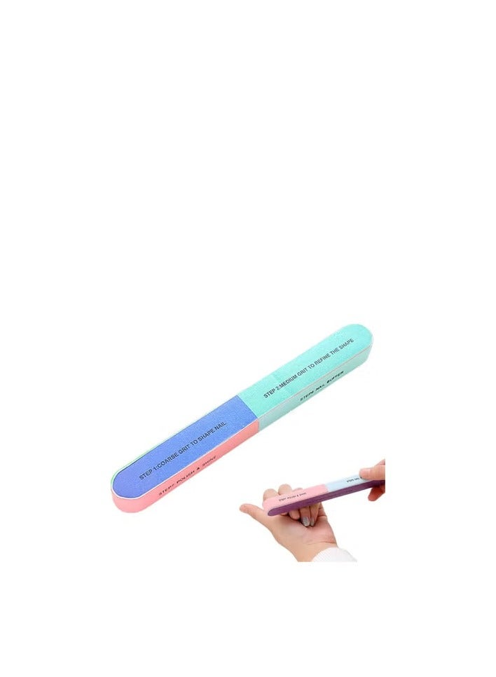 The innovative multi-faceted nail file. Discover the secret to perfect nails with an ergonomic design, high quality, and suitable for all nail types. A tool for smoothing natural and artificial nails - ideal for home and professional use (blue and green) - Image 2