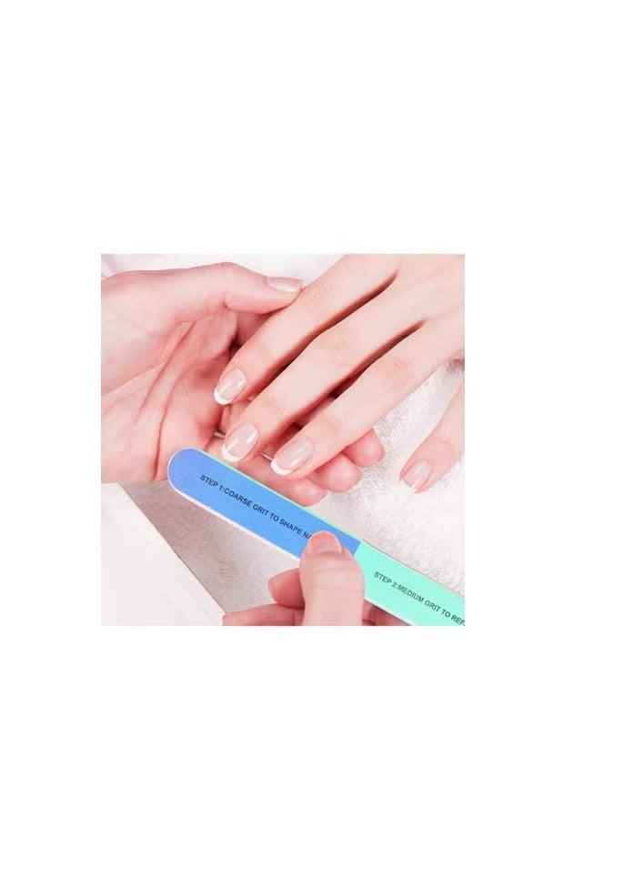 The innovative multi-faceted nail file. Discover the secret to perfect nails with an ergonomic design, high quality, and suitable for all nail types. A tool for smoothing natural and artificial nails - ideal for home and professional use (blue and green) - Image 3