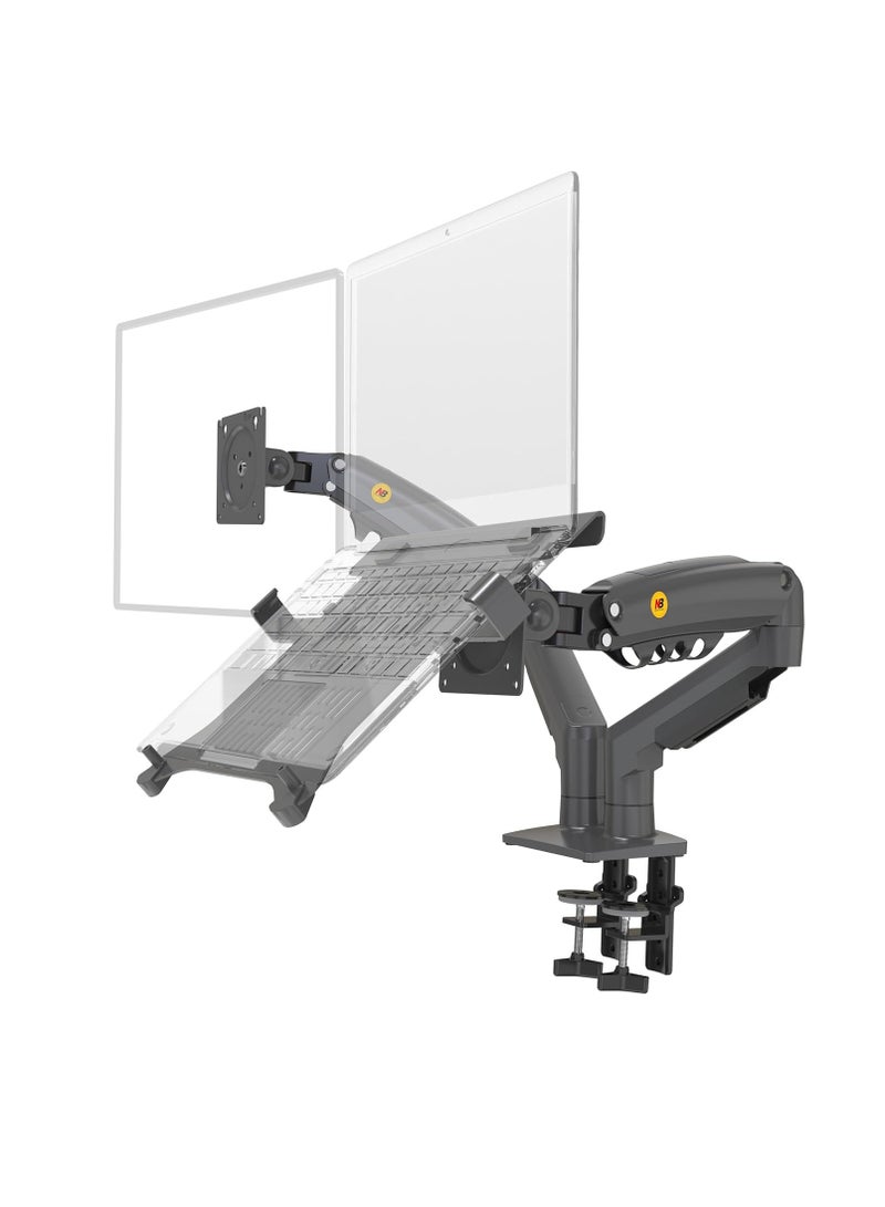 NB NORTH BAYOU Nb F160-FP Dual Arm 17-27" Monitor Holder And Laptop Stand - Image 1