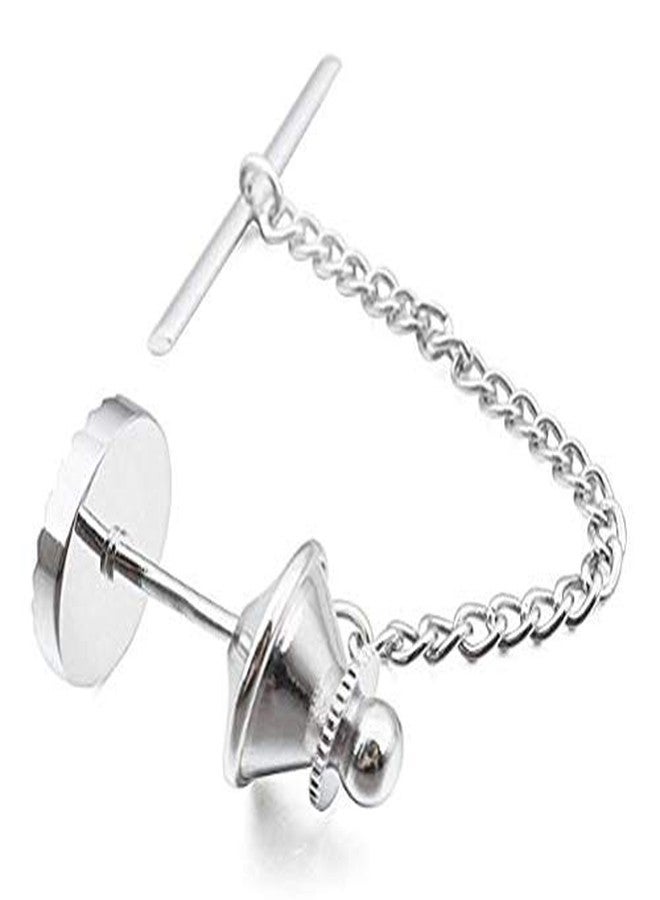 DeePerfetto Silver & Black Stone Setting Tie tack Tie pin Tie bar Lapel pin for Men - Image 4