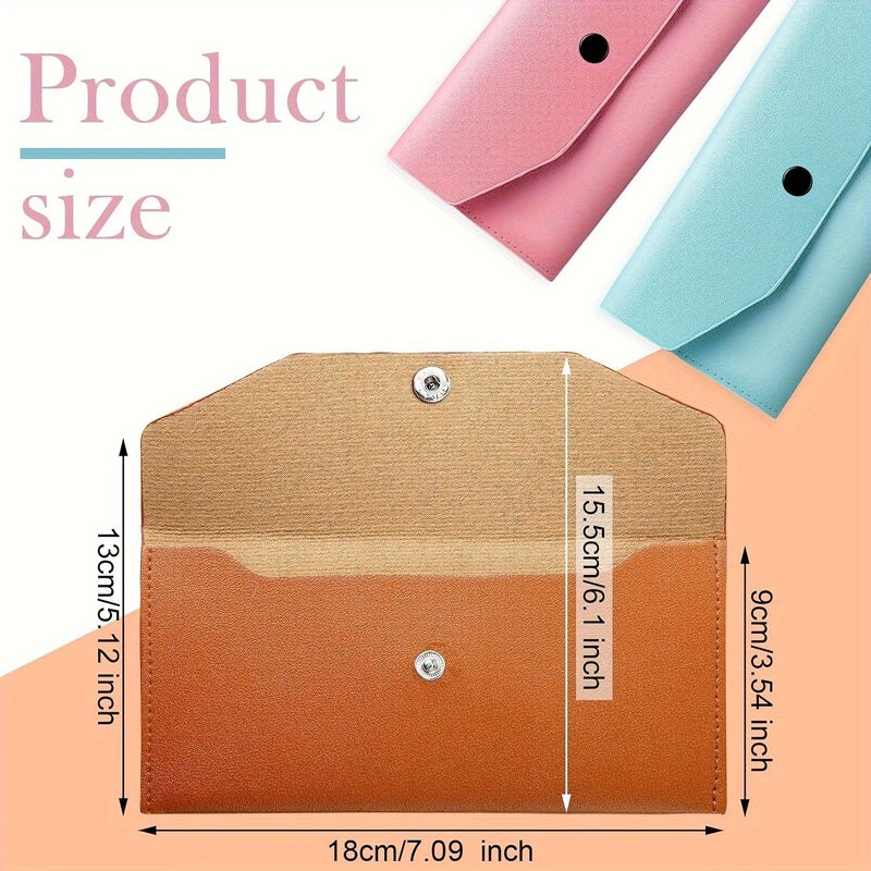 2 Pcs Light Green Cash Envelope Wallet Faux Leather Reusable Budget Envelopes Waterproof System For Organizing Money And Check Multiple Colors - Image 2