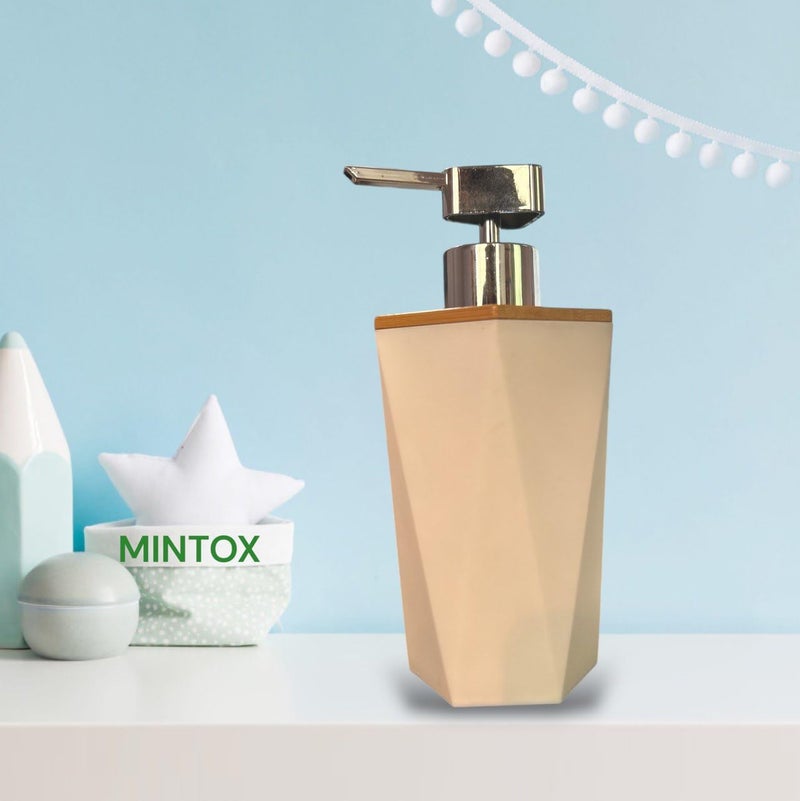 MINTOX Liquid Soap Dispenser Stoneware Bathroom Sanitizer Lotion Shampoo Dispenser Ceramic Handwash Bottle for Kitchen Soap Dispenser for Wash Basin Bathroom Accessories Pack of 1 Square - Image 1
