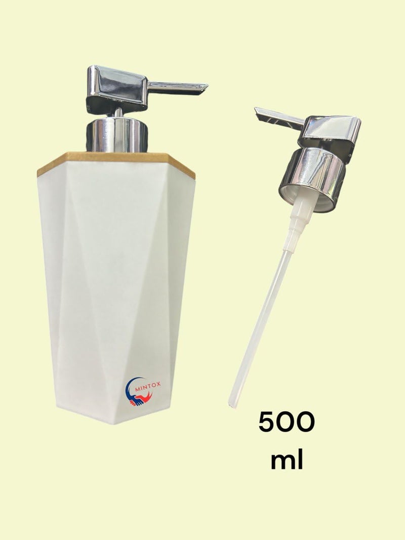 MINTOX Liquid Soap Dispenser Stoneware Bathroom Sanitizer Lotion Shampoo Dispenser Ceramic Handwash Bottle for Kitchen Soap Dispenser for Wash Basin Bathroom Accessories Pack of 1 Square - Image 5