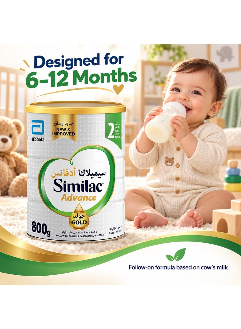 Similac Advance Gold 2 Follow-On Milk Formula 800g | Complete Nutrition for Babies 6-12 Months - Image 2