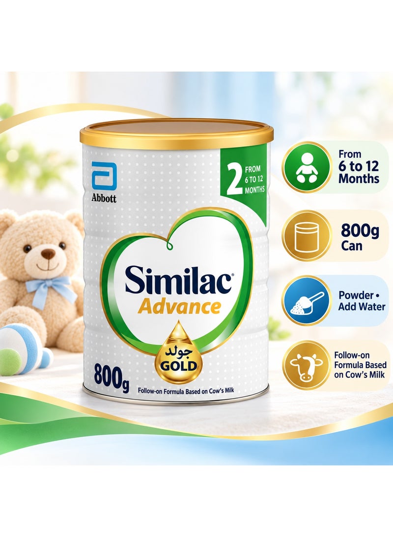Similac Advance Gold 2 Follow-On Milk Formula 800g | Complete Nutrition for Babies 6-12 Months - Image 4