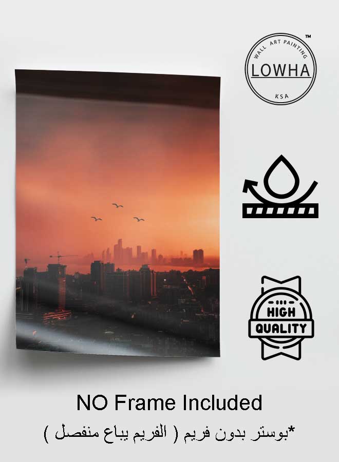 LOWHA Poster Painting Art With Four Separate Pieces Of Double-Sided Stickers Sunset Boulevard Photo For Home Bedroom Living Room And Office Decor  - Image 3