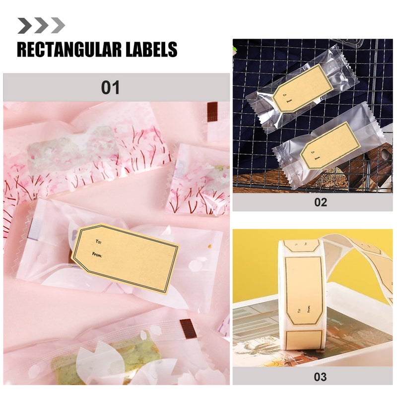 Themed Design Paper Label, Self-Adhesive for Gifts and Packaging, Durable Kraft Material - Image 4