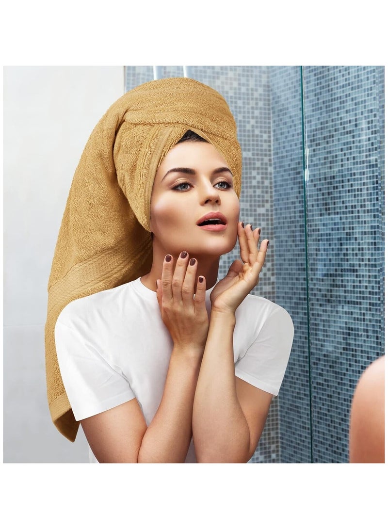 Comfy 8 Piece Highly Absorbent 600Gsm Hotel Quality Combed Cotton Towel Gift Pack Set Beige - Image 5