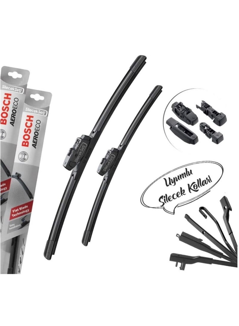 BOSCH Aeroeco Front Window Wiper Blades Driver Side And Passenger side For Jaguar F-Pace Apr. 2016 - 2023 - Image 3