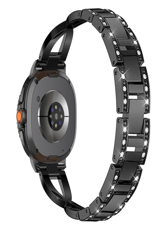 Sankel Compatible for Samsung Galaxy Watch 8 40mm 44mm/8 Classic 46mm Bands, Women Metal Replacement Bling Jewelry Bracelet Rhinestone Strap Wristband for Galaxy Watch 8/8 Classic (Black) - Image 3