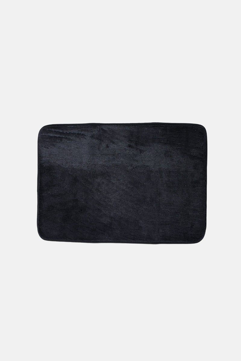 Chateau Collection Textured Charcoal Infused Bath Rug, Black - Image 1