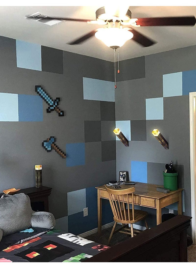 Furtey مصباح Minecraft Pixel Style القابل لإعادة الشحن 4 ألوان ووضعين للتحكم الصوتي هدية مثالية لمحبي ديكور المنزل والأطفال وطاولة الألعاب وغرفة النوم وغرفة اللعب  - Image 5