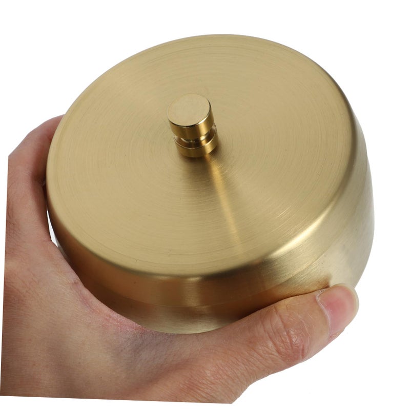 Stainless Steel Windproof Ashtray with Lid Vintage Design for Outdoor Indoor Use - Image 4