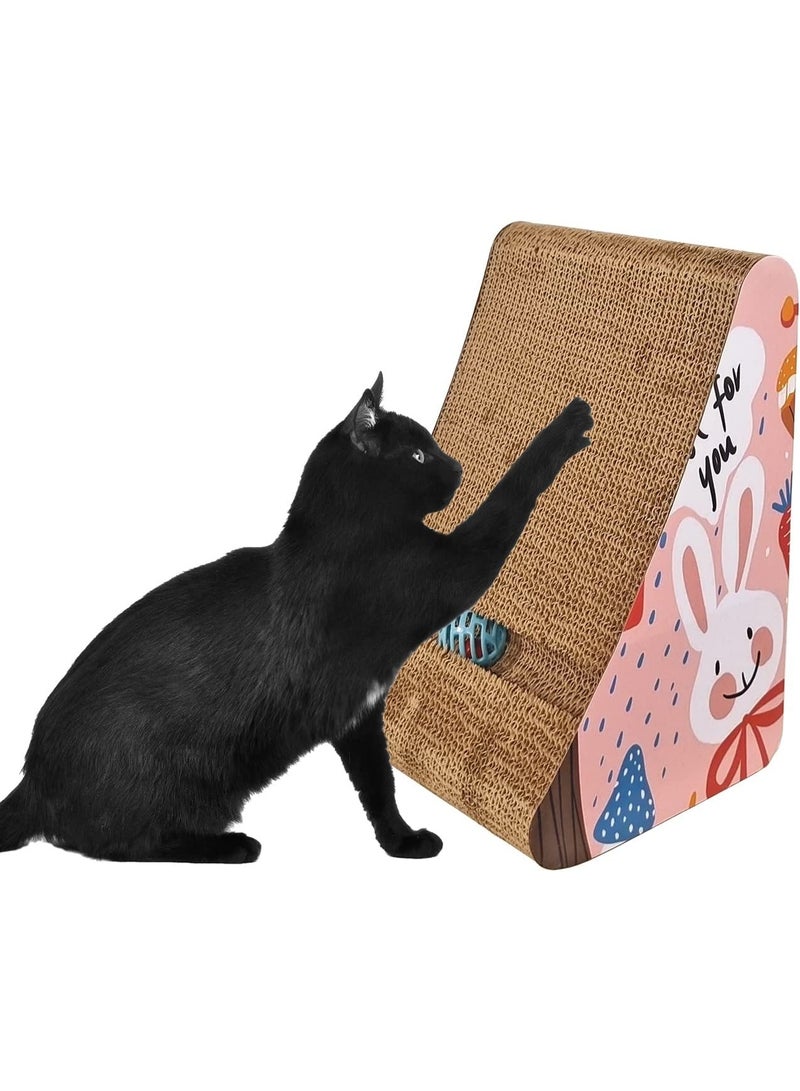 أن ان سي بيتس كرتون خدش القطط للقطط الصغيرة والقطط المنزلية، مركز أنشطة خدش القطط مع عشبة النعناع البري، كرة الإثارة، والكرتون المموج، خدش قطط متين، واقي أثاث 34 سم - Image 1