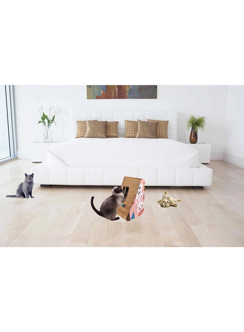 أن ان سي بيتس كرتون خدش القطط للقطط الصغيرة والقطط المنزلية، مركز أنشطة خدش القطط مع عشبة النعناع البري، كرة الإثارة، والكرتون المموج، خدش قطط متين، واقي أثاث 34 سم - Image 3