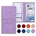 Peisicne Car Registration and Insurance Card Holder for Women Men Purple Glove Box Paperwork Organizer with Magnetic Buckle for Easy Access and Protect Documents and Various Cards in Vehicle - Image 2