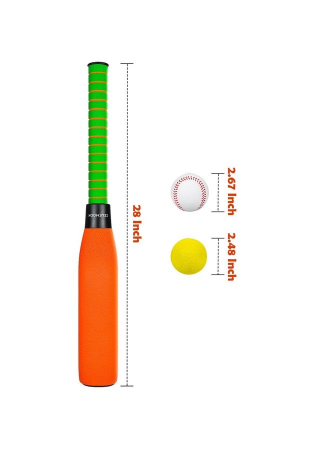 CeleMoon 22 Inch Foam Baseball Bat with 6 Soft Balls for Kids Toddlers Youths Outdoor Indoor Sport T Ball Game Playing (Orange) - Image 2
