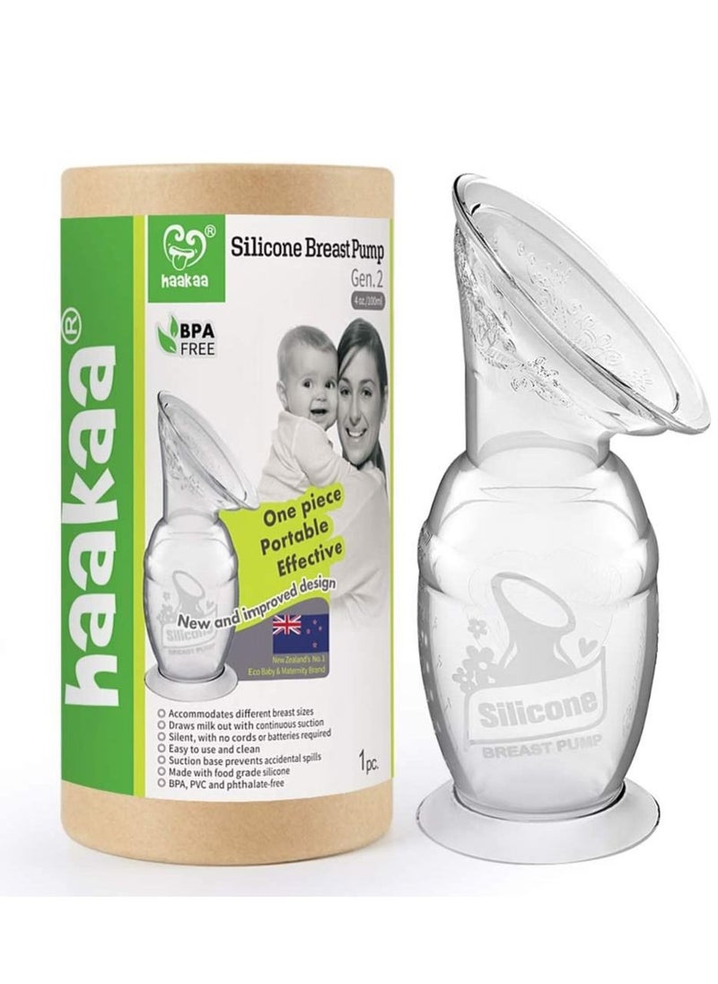 haakaa - Manual Breast Pump With Suction Base 100% Food Grade Silicone Bpa Pvc And Phthalate Free 4oz/100ml - Image 1