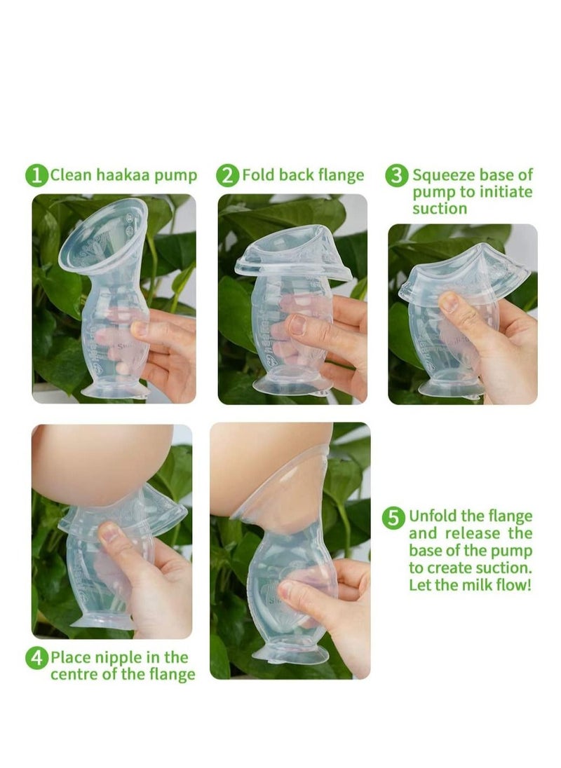haakaa - Manual Breast Pump With Suction Base 100% Food Grade Silicone Bpa Pvc And Phthalate Free 4oz/100ml - Image 1