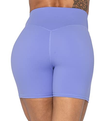 Sunzel 5" High Waist Biker Shorts for Women No Front Seam Soft Yoga Workout Gym Bike Shorts Tummy Control Squat Proof Purple - Image 4