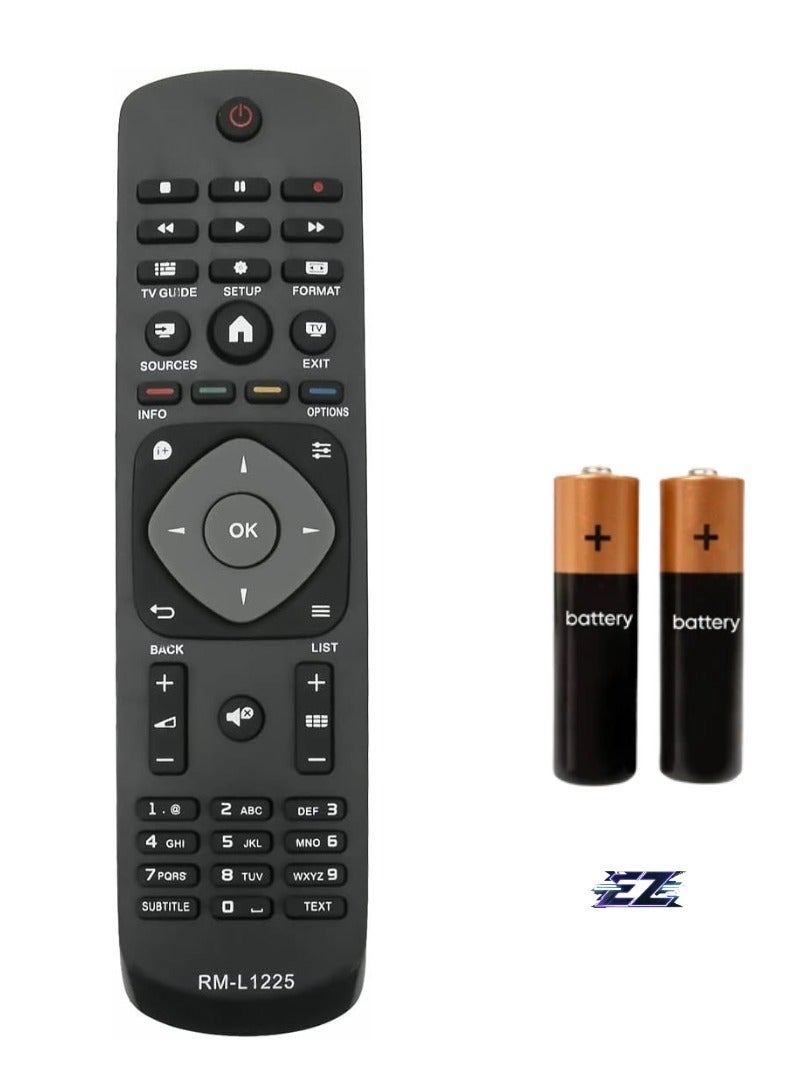 PopZa RM-L1225 VINABTY Replacement Infrared Remote Control for Philips LCD LED TV – Compatible with Models 398GR8BD1NEPHH, 47PFH4109/88, 32PHH4009, 50PFH4009 – Includes Battery - Image 1