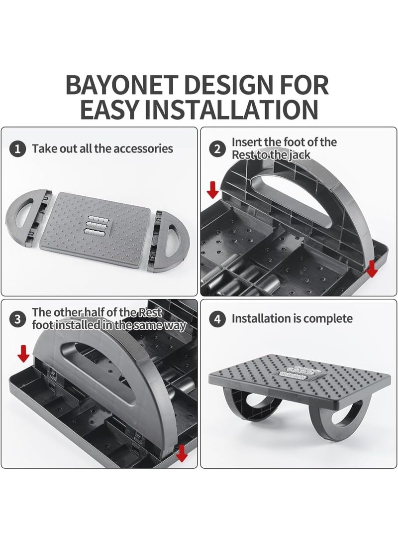 Foot Rest for Under Desk at Work - Ergonomic Foot Stools for Under Office Desk - Rocking Footrest with Roller Massager - Leg Rest for Chair, Computer Gaming - Promote Leg Circulation(Gray) - Image 2