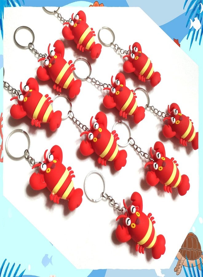 Becfupo 24 Pcs Rubber Lobster Keychains Bulk, Cute Crawfish Keychains Hanging Ornaments For Keys, Backpack, Classroom Gifts, Crawfish Boil Party Supplies - Image 4
