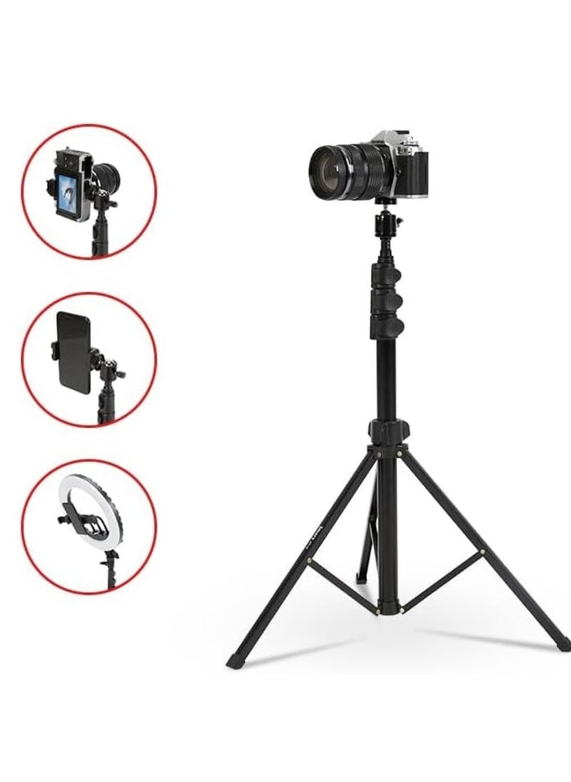Jmary Jmary MT39 61inch Aluminum Extendable Cell Phone Tripod Stand with Selfie Stick Tripod and Phone Clip - Image 2