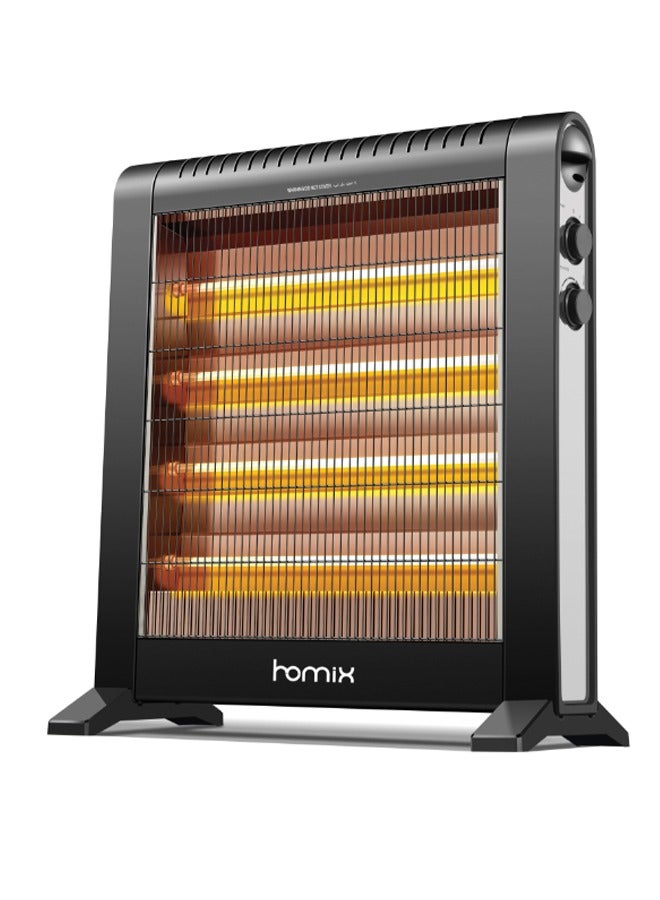homix 2400W 4-Tube Quartz Radiant Heater Black and Silver 72.5 x 16.5 x 65 cm BL26 - Image 1