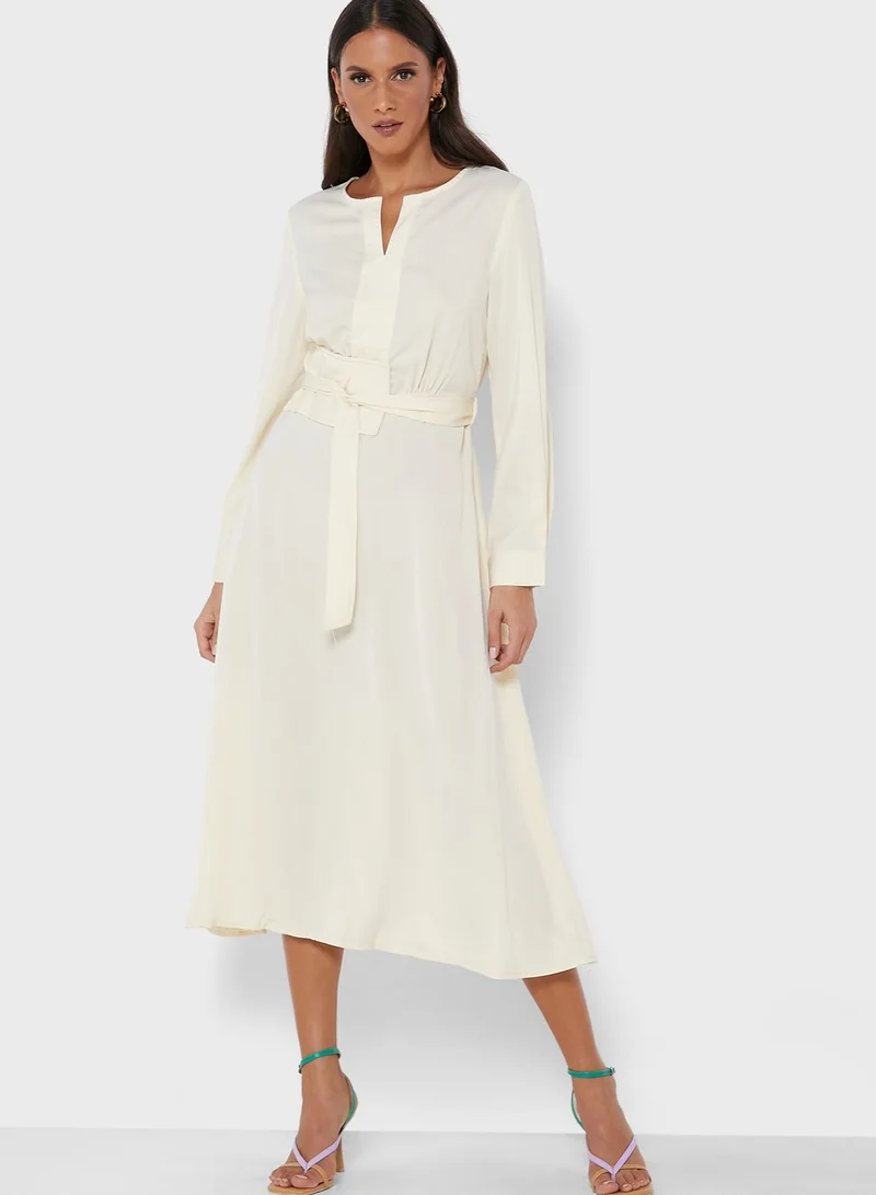 ELLA Belted A-Line Dress