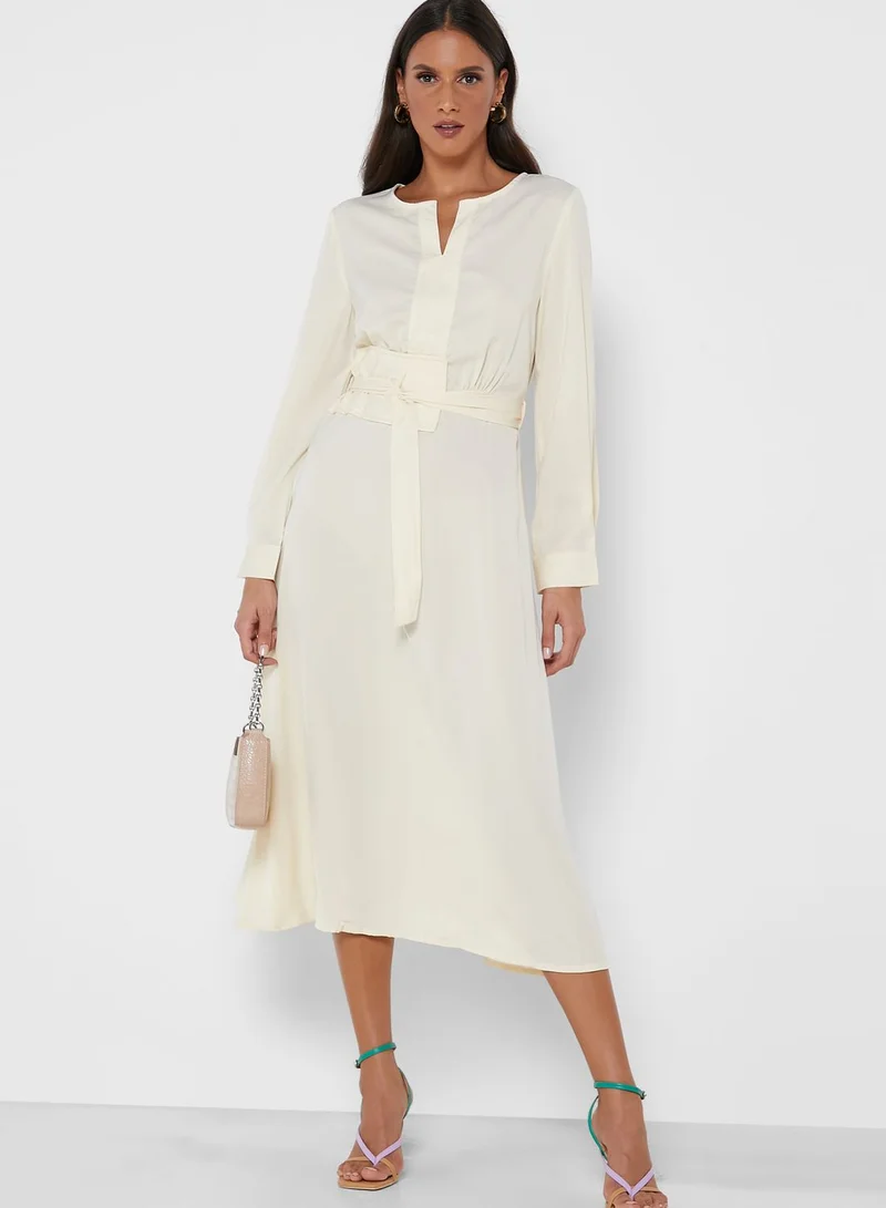 ELLA Belted A-Line Dress