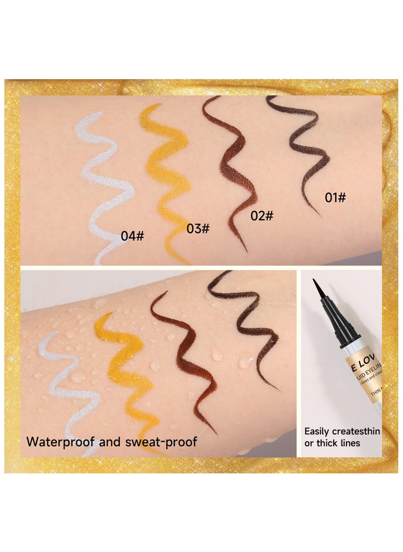 Sheloves - Liquid Eyeliner Long-Wearing Sweat-And Humidity-Resistant Smudge-Proof Waterproof Ultra-Fine Multi-Functional Eyebrow Pencil & Eyeliner Multiple Use (02) - Image 1